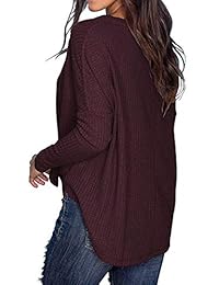 Camisas lisas para mujer con diseño de waffle, de punto túnica