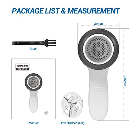 Sweater Fabric Shaver, anzoee Lint Remover for Clothes Rotating Electric Fabric Sweater Defuzzer Fuzz Pills Clothing Remover Remove Clothes Fuzz, Lint Balls, Pills, Bobbles (White)