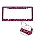 AJ WORLDWIDE A Set of 2 Made in USA Plastic License Plate Frame Safari Animal Series- Leopard Pink