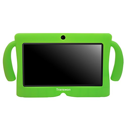Transwon 7 Inch Cute Kids Case for NPOLE 7 Inch Tablet, Alldaymall A88X, Dragon Touch Y88X Plus 7, Chromo Inc 7 Inch Tablet, NeuTab N7s Pro, Autobeyond 7inch, Tagital T7X, iRULU eXpro X1 7 - Green