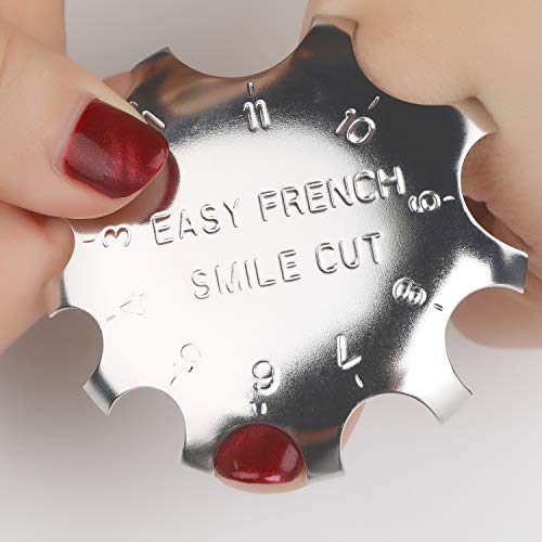 MWOOT 3Pcs Nail Art Manicure Edge Trimmer Cutter Template,Easy French Smile Line Manicure Tool Stainless Steel Shaped Acrylic Gel Cutter Mold Kit,3 Shapes