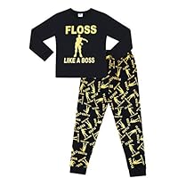 Floss Like a Boss All Over Gaming Black Gold Cotton Long Pajamas (8)