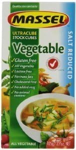 MASSEL Gluten Free Salt Reduced Vegetable Bouillon Cubes 3.5 Oz (12 Pack)