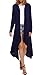 Meaneor Women's Long Sleeve Waterfall Asymmetric Drape Open Long Maxi Cardigan, Medium, Navy Blue1
