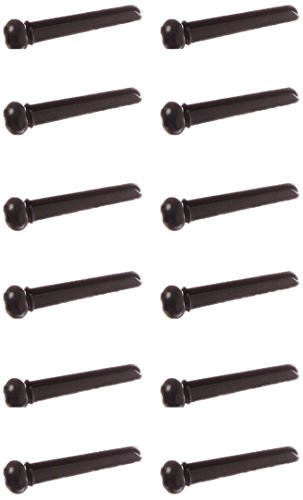 WD Music BPBDLX Deluxe Bridge Pins Black/Dot Bag Of 12