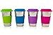 Ryvva Stainless Steel Drinking Cups with Lids & Sleeves - 16 oz Pint Glasses for Cold Drinks & Smoothies - Tumblers for Adults, Kids and Toddlers - Eco-Friendly BPA-Free - 4-Pack