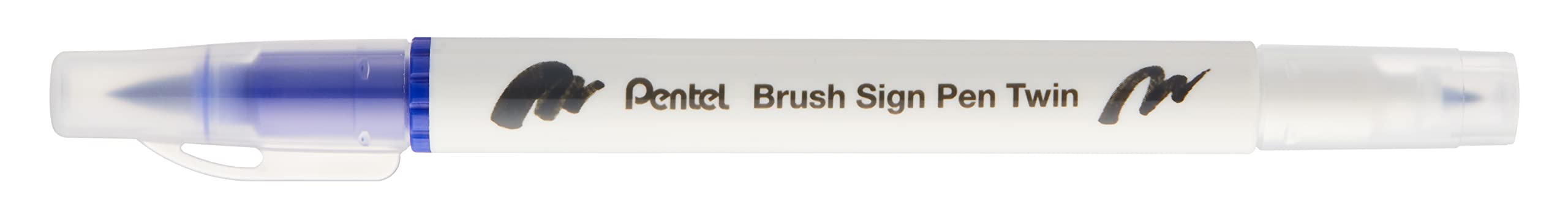 Pentel Brush Sign Pen Twin Tip Blue - Pack of 10