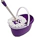 Goplus Microfiber Spining Magic Spin Mop W/bucket 2 Heads Rotating 360° Easy Floor Mop (Purple)