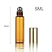 SIMPLE-E Set of 10 Refillable Amber 5ml (5PCS) 1/6oz + 3ML (5PCS) Roll on Glass Bottle for Essential Oil - Empty Aromatherapy Perfume Bottles with Metal Roller Ball + FREE Pipette Dropper