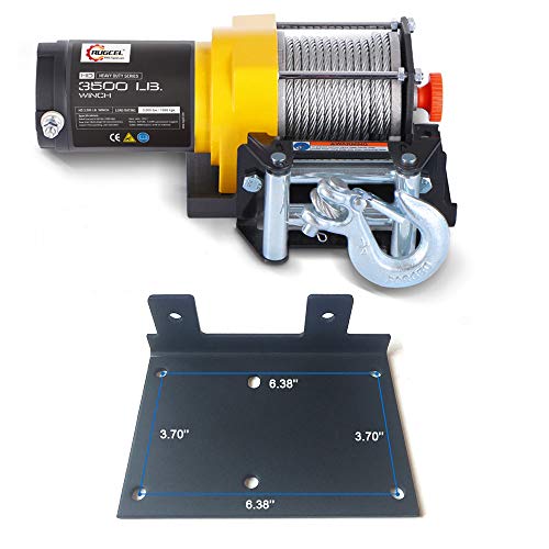 RUGCEL Winch 12V Electric ATV Winch 2 Remote Wireles Control Steel Cable Boat ATV Kit (3500 LBS)