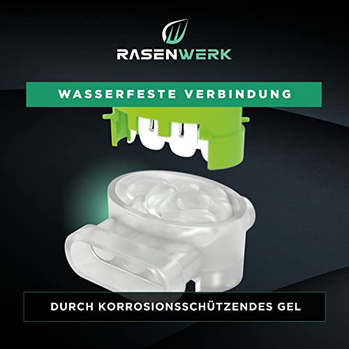 Rasenwerk® Pack of 20 Green Connecting Clips, Cable Connectors, Boundary Robot, Lawn Robot - Invisible in Grass - Waterproof, Corrosion Resistant, Durable