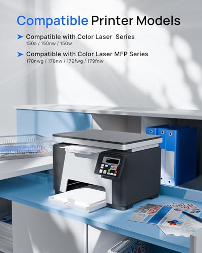 117A MFP 178nw Toner with Chips Compatible with HP 117A W2070A Cartridge for HP Color Laser MFP 178nw 178nwg MFP 179fnw 179fwg 150nw 150a W2071A W2072A W2073A (4-Pack)
