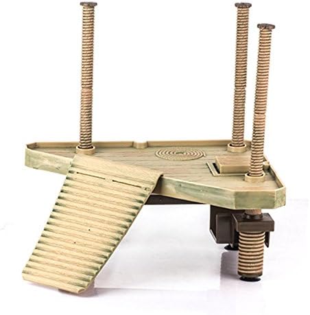 Reptiles Floating Platform, FMJI Turtle Pier with Ramp Ladder Terrarium Tank Ornament Floating Plastic Flat for Basking (Medium)