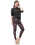 Bentibo Women's Stylish Multi Pattern Printed Jogger Leggings Harem Pants Red Ripple L