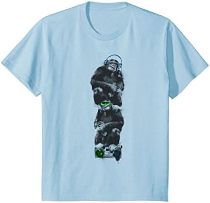 Kids MONKEY MUSIC - chimpanzee - ape - headphones T-shirt 4 Baby Blue