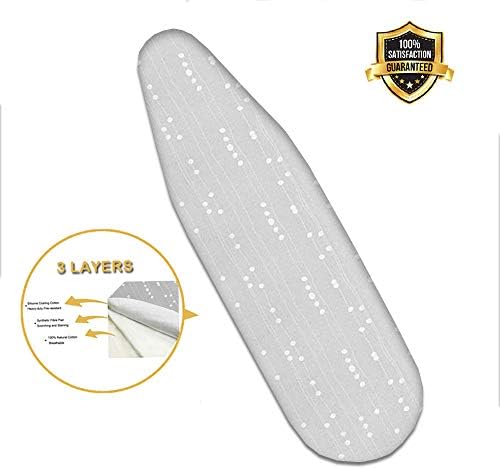 HOMILA Ironing Board Cover Silicone Coated Resists Scorching and Staining Ironing Board Padding 12" x 42" Premium Heavy Duty Cover and Pad