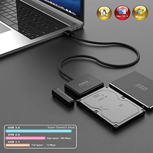 USB 3.0 to SATA Cable Hard Drive Adapter Cable Converter for 2.5 Inch HDD/SSD Hard Drive Disk, Support UASP SATA III Portable SATA Adapter - Thumbnail 5