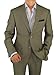 Bianco B Men's Suit Two Button Jacket 2-Piece Modern Fit Side-Vent Linen Suit