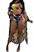 Lovaru Women's New Colorful Dyeing Bikini One Piece Swimsuit+Ponchos Cover Ups (Large, Yellow)