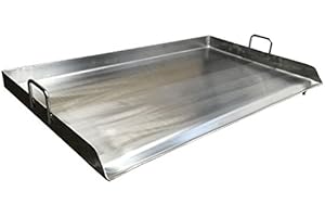 DBM AMAZON Heavy Duty 36" x 20" Stainless Steel Flat Top Griddle Grill Plancha for Triple Burner Extra Rib Double Bottom