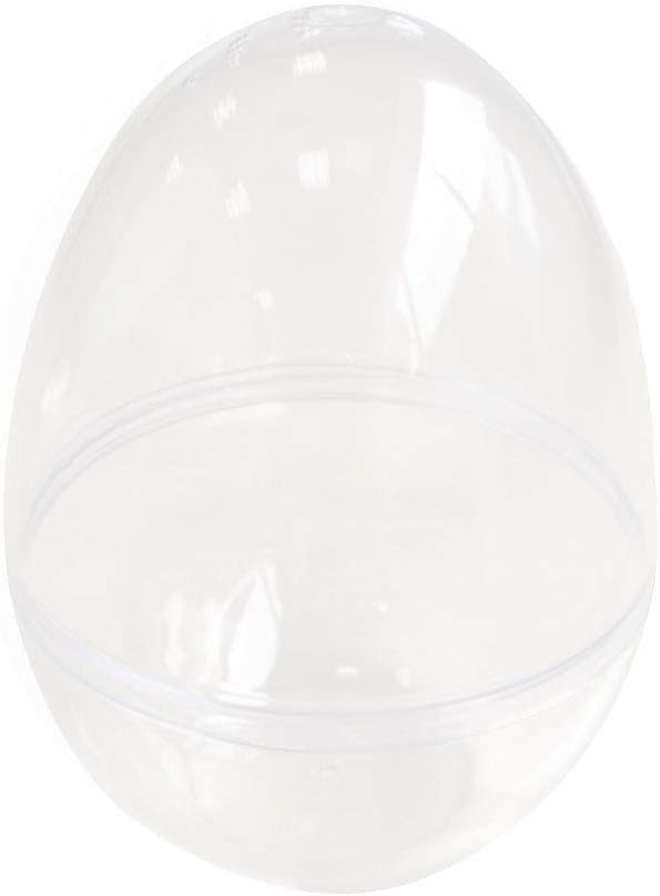 Lovinda Transparent Plastic Hanging Hollow Fill-able Cute Egg Shape Christmas Ball Decoration Separable Arts Crafts for Christmas Tree Decoration Easter Ornament Gift x1Piece