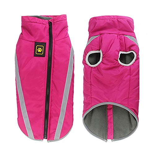 Idepet Waterproof Dog Coat Winter Warm Jacket,Windproof Pet Clothes Dog Jacket Outfit for Small Medium Large Dogs with Harness Hole XL-6XL