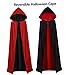Halloween Hooded Cloak Reversible Velvet Robe Cape For Unisex Adult Cosplay Costumes with Lint Roller Gift