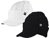 Newsboy Cable Knitted Hat with Visor Bill Winter