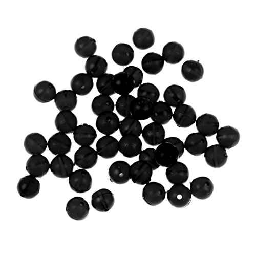 Dovewill 50 Pieces Round Soft Rubber Beads Carp Fishing Beans Rig Accessory Tackle - Black, as described
