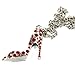 Silver Bling High Heel Shoe Mirror Car Charm Hanger Ornament Red Rhinestones with Chain