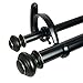 Decopolitan Urn Telescoping Double Drapery Rod Set, 36-72