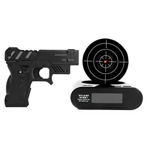 Lock N' load Gun alarm clock/target alarm clock/creative clock - Black - //coolthings.us