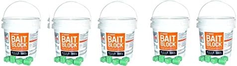 J T Eaton 166004 709-PN Bait Block Rodenticide Anticoagulant Bait, Peanut Butter Flavor, For Mice and Rats (9 lb Pail of 144) (5 PAIL'S)