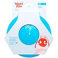 West Paw Zogoflex Zisc Durable Dog Frisbee Nearly Indestructible Flying Disc Dog Toy, 100% Guaranteed Tough, It Floats!, Made in USA, 6.5-Inch Small, Aqua