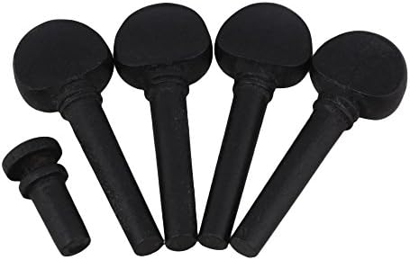Black Ebony 3/4 Violin Tuning Pegs Tuners with Tail End Pin 58 x 21mm