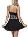 Ruzishun Women's Sexy Lingerie Black Lace Babydoll Set