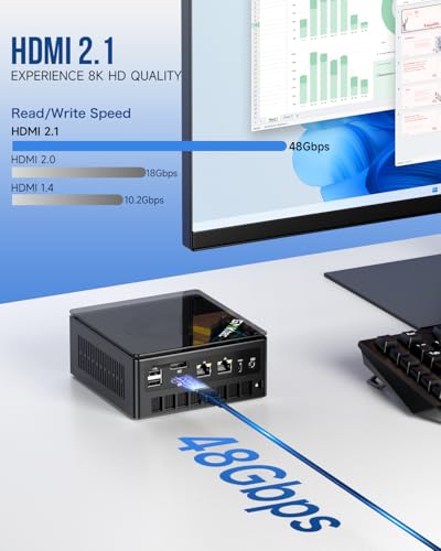 GMKtec Gaming Mini PC K8 Plus AMD Ryzen 7 8845HS (8K/16T, up to 5.1GHz) 32GB DDR5 RAM 512GB SSD, Desktop Oculink/Dual NIC 2.5G/WiFi 6E/BT5.2/HDMI 2.1/USB4/USB3.22 + USB2.02