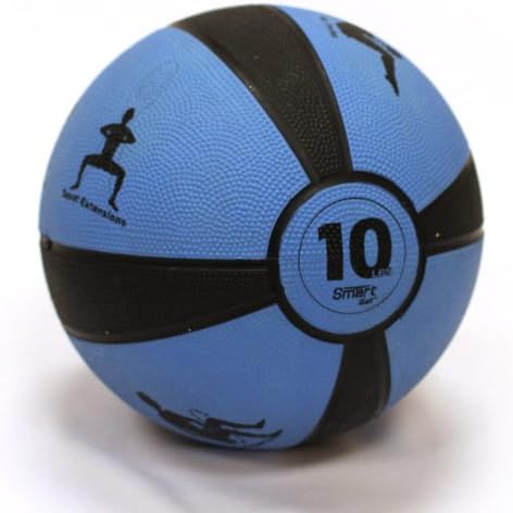 4lb Smart Self-Guided Medicine Ball – Rubber Medicine Ball Helps Develop Core Strength, Balance and Coordination, Features 8 Exercises Printed on Ball for Easy Reference, Yellow