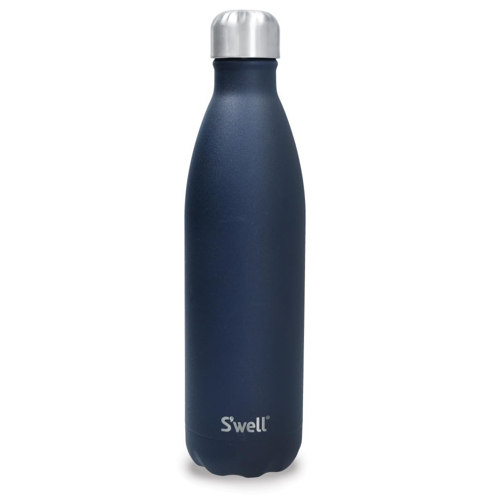 S'well Stainless Steel Reusable Water Bottle, 750ml, Azurite, Triple Insulated and Leak Proof Drinking Bottle for Hot and Cold Beverages up to 48h Cold/24h Hot, Blue — image 1