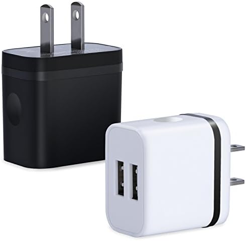 [2 pack] iChanko Wall charger, 5V/2A Travel USB 2.0 Charger，High Speed charge and Foldable Plug for iPhone 7 Plus/SE/6s/6, iPad Air 2/Pro/mini 3, Galaxy S8+/S7 Edge/ S6 Edge, LG G5 And More (Black)