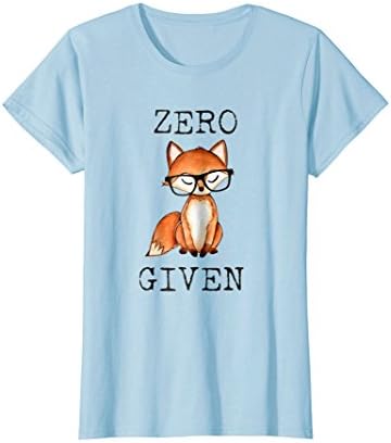 Womens Zero Fox Given Funny Fox Shirt With Hipster Nerd Glasses Medium Baby Blue