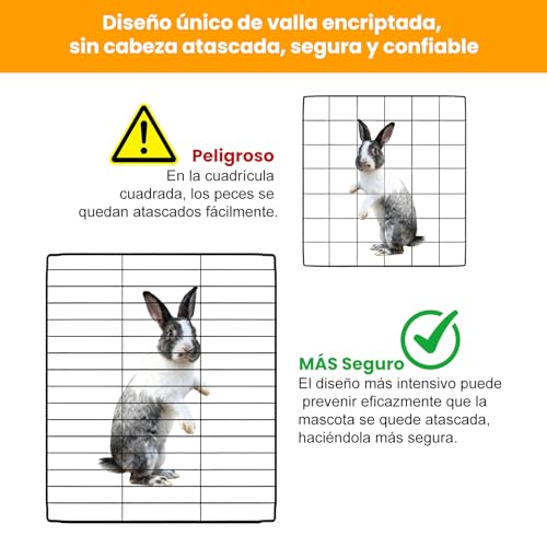 LOKOOY 12 Piezas Cifrado Valla para Mascotas, Bricolaje Corral para Mascotas de Metal con Puerta, Parque para Mascotas, Jaula Modular para Animales Pequeños, Gatito, Cachorro, Conejos, Cobayas