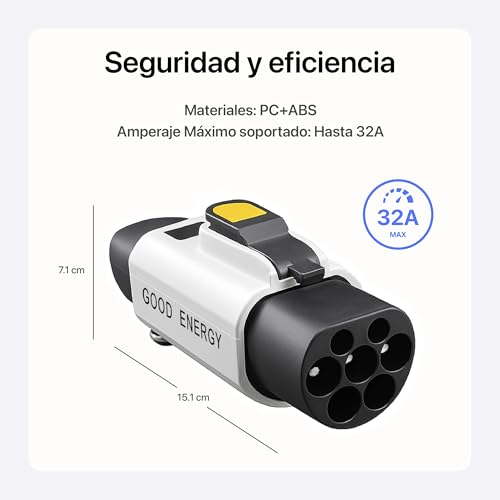 GOOD ENERGY Paquete Adaptadores de Carga GB/T, Paquete Adaptador Tesla NACS a GB/T y Adaptador Tipo 1 (J1772) a GB/T, con Botón de Seguridad Electrónico, Diseño Compacto y Bolsa de Transporte