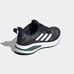 adidas Fortarun Running Shoe, Black/White/Green