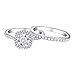 Newshe Wedding Rings for Women Engagement Set AAA Cz 1.6ct Round 925 Sterling Silver White Size 5-10