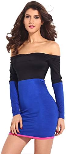 Women's Shiny Off Shoulder Mini Clubwear Dress(CV_LC21097,Multi-Colored,Freesize)