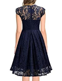 Vestido de cóctel de noche de encaje floral retro Miusol para mujer