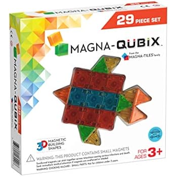 Magna-Qubix 29-Piece Clear Colors Set - The Original, Award-Winning Magnetic 3D Building Shapes - Creativity and Educational - STEM Approved
