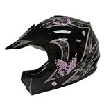 TMS Youth Kids Pink Butterfly Dirtbike Atv Motocross Helmet Mx (Small)