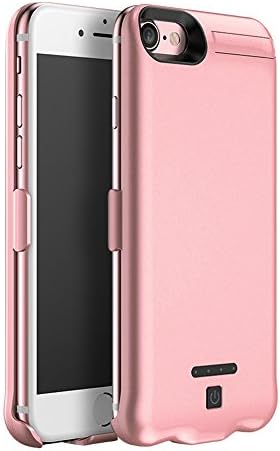 iPhone 7 Battery Case, Kattiettery 5000mAh Ultra Slim Extended Backup Power Bank Battery Charger Case Cover with Kickstand For Apple iPhone 7/6s/6(4.7 inch)-Rose Gold